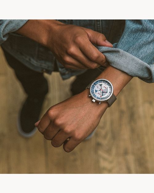 Bulova Chronograph C Men s Special Edition Blue Dial Mesh Watch Bulova